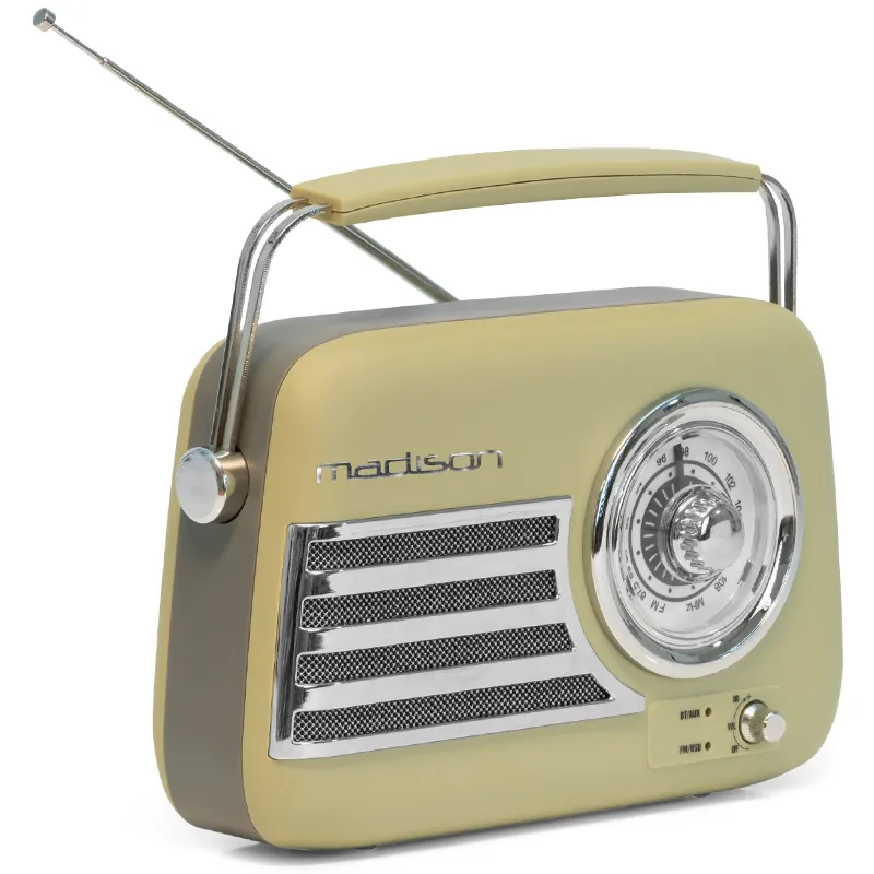 Radio FM Portabil Nostalgia 30W cu Functie Bluetooth/AUX -Olive