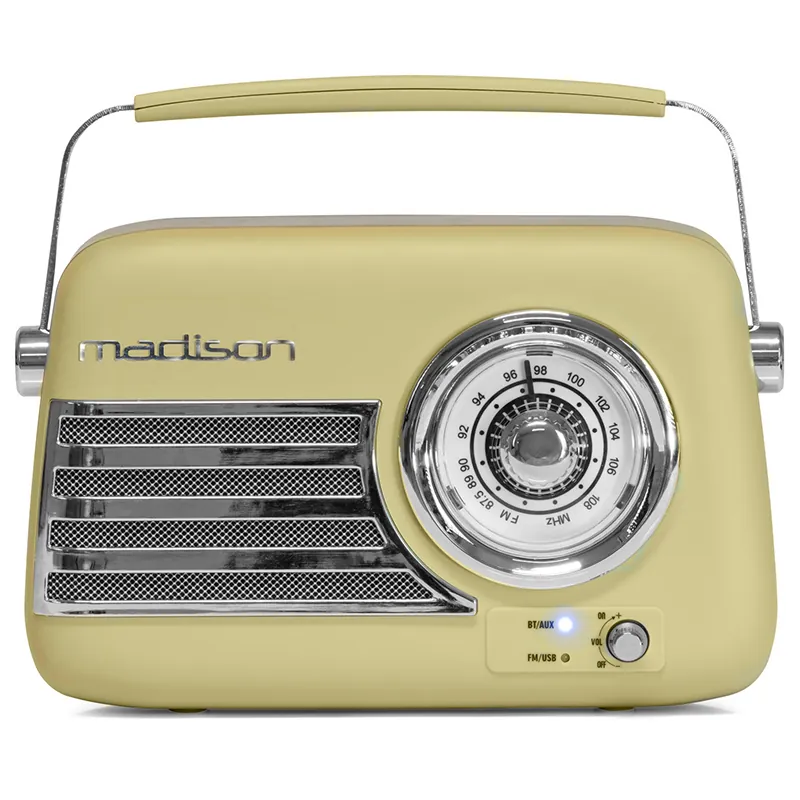 Radio FM Portabil Nostalgia 30W cu Functie Bluetooth/AUX -Olive