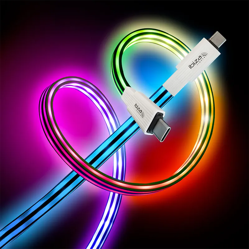 Cablu USB-C - USB-C Fast Charge 1M  Iluminat LED
