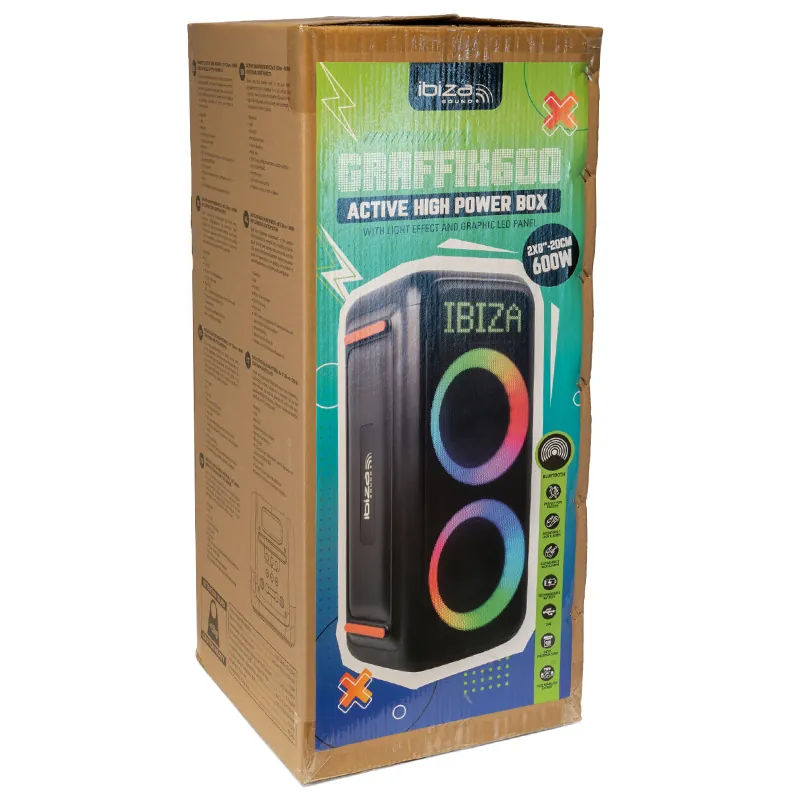 Boxa Portabila 2X8"/20CM 300W TWS BT/FM/USB/Msd