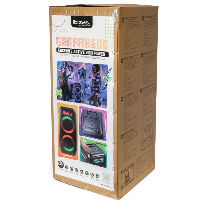 Boxa Portabila 2X8"/20CM 300W TWS BT/FM/USB/Msd
