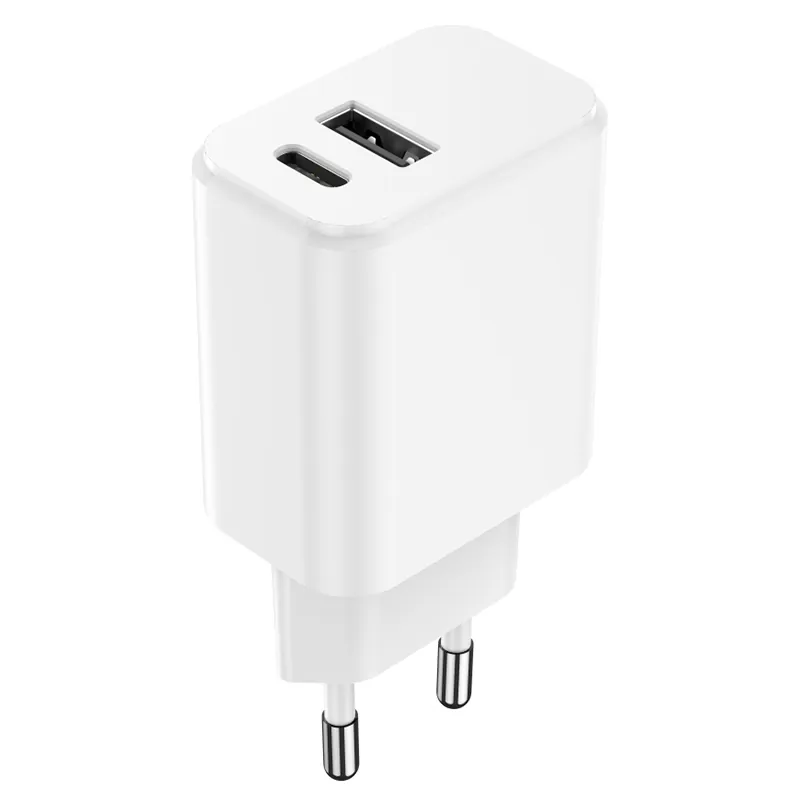 Incarcator Retea USB-C +USB A Fast Charging 20W - Alb
