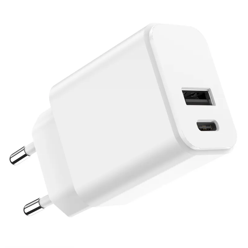 Incarcator Retea USB-C +USB A Fast Charging 20W - Alb