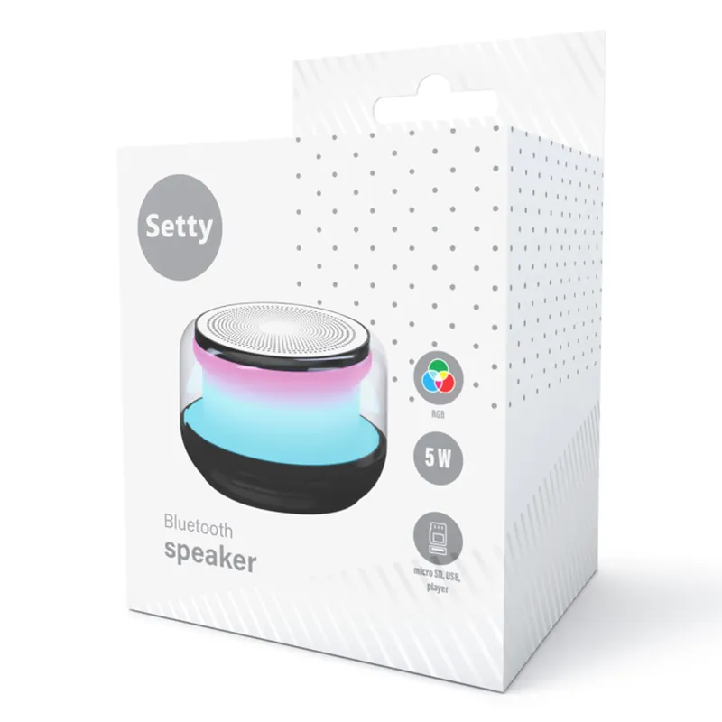Boxa Bluetooth 5W cu RGB si FM - Negru