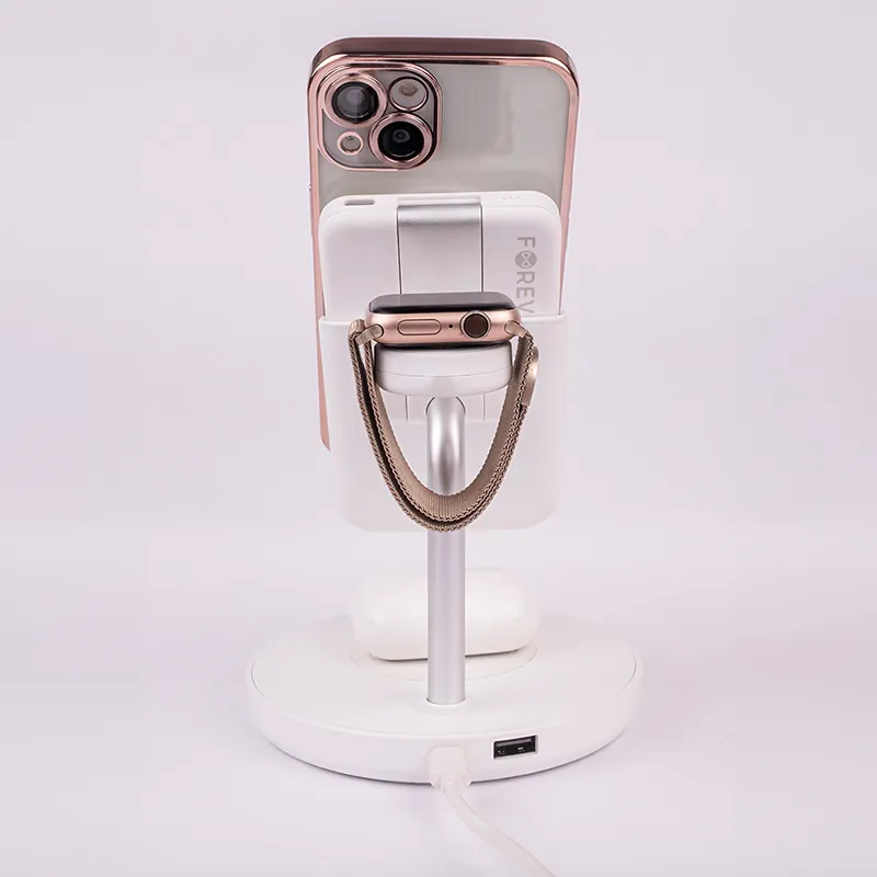 Statie Incarcare 5 in 1 cu Incarcare Wireless Magnetic - Alb
