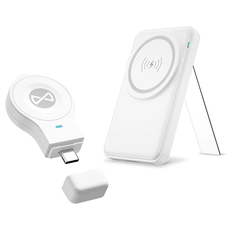 Statie Incarcare 5 in 1 cu Incarcare Wireless Magnetic - Alb