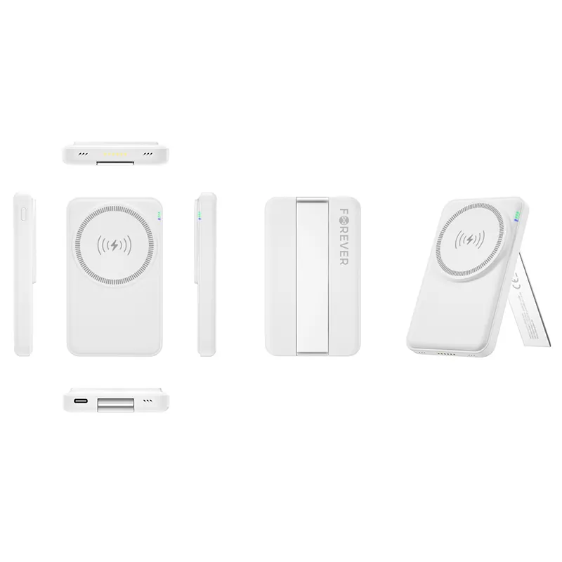 Statie Incarcare 5 in 1 cu Incarcare Wireless Magnetic - Alb