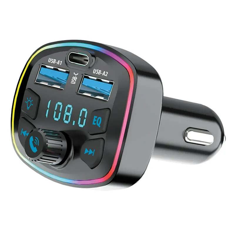 Modulator FM cu Bluetooth cu 2XUSB 1A - 3.1A + USB C 20W