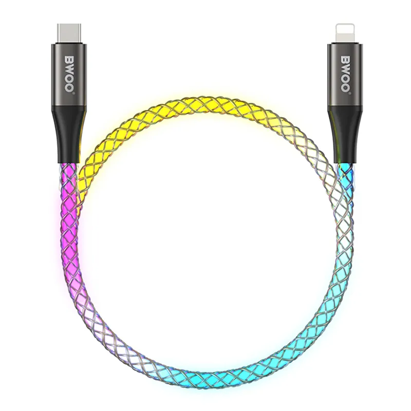 Cablu USB-C - Lightning 27W Iluminat RGB