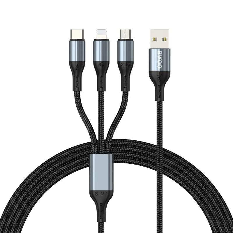 Cablu 3A 3IN1 USB la USB-C - Lightning - Micro USB