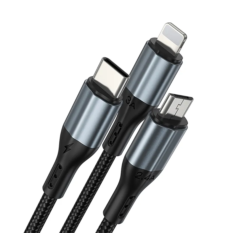 Cablu 3A 3IN1 USB la USB-C - Lightning - Micro USB