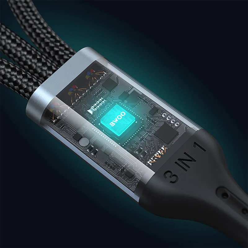 Cablu 3A 3IN1 USB la USB-C - Lightning - Micro USB