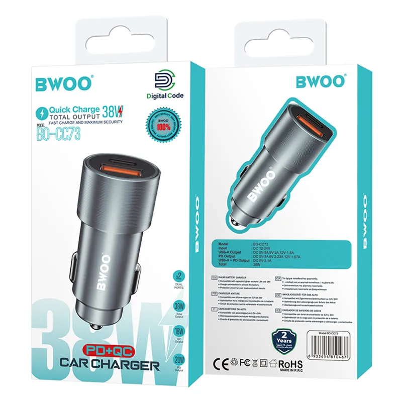 Incarcator Auto 38W QC 18W + PD 20W