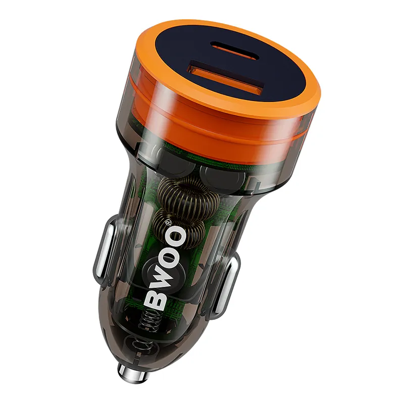 Incarcator Auto 38W QC 18W + PD 20W - Transparent