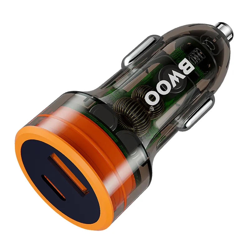 Incarcator Auto 38W QC 18W + PD 20W - Transparent