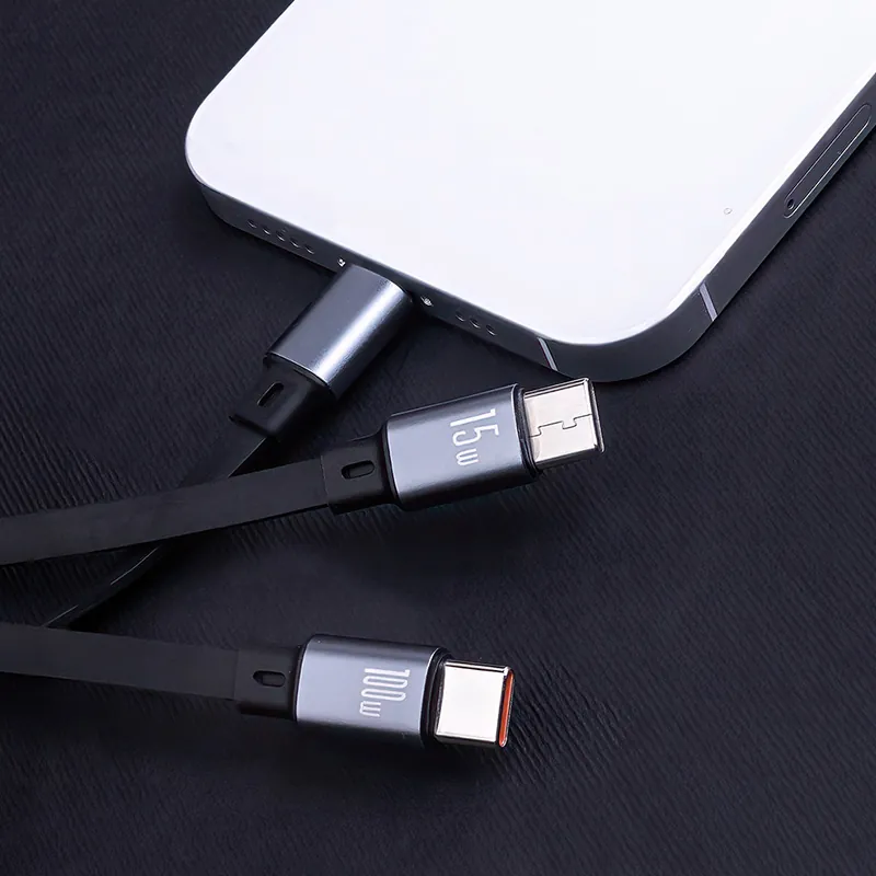 Cablu 3IN1 USB - Lightning + 2 X USB-C 1.2M - Negru