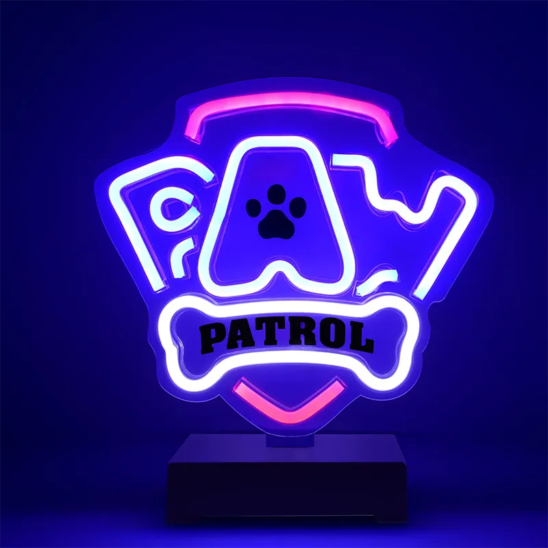 Neon LED Paw Patrol Logo