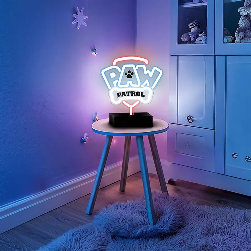 Neon LED Paw Patrol Logo