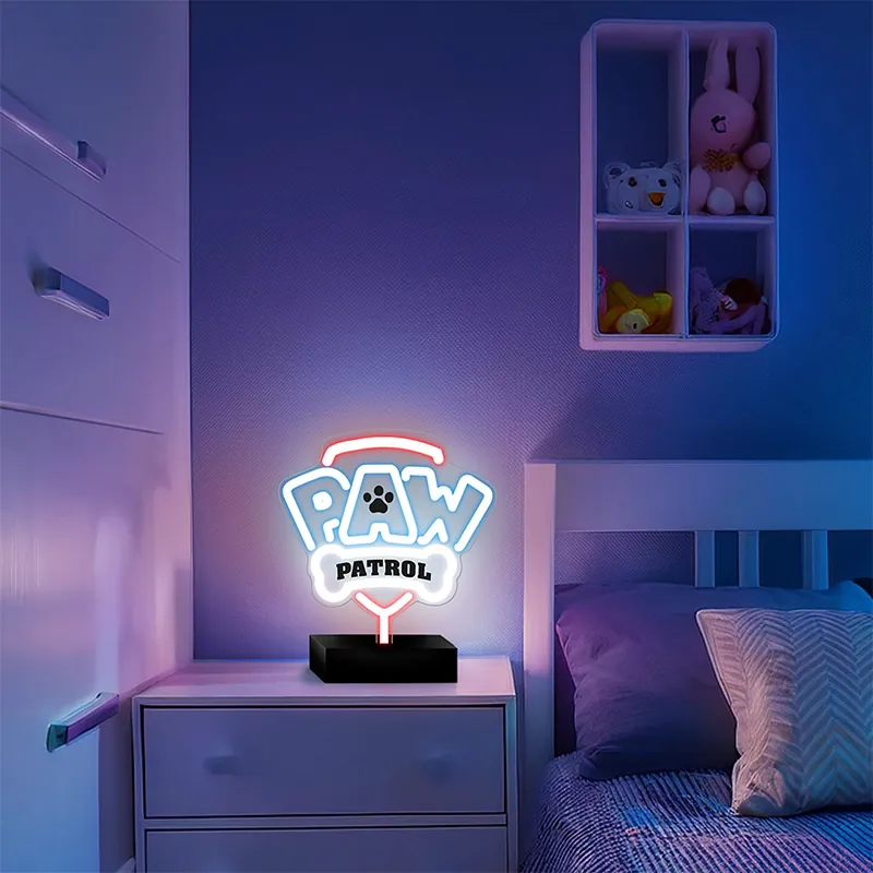 Neon LED Paw Patrol Logo