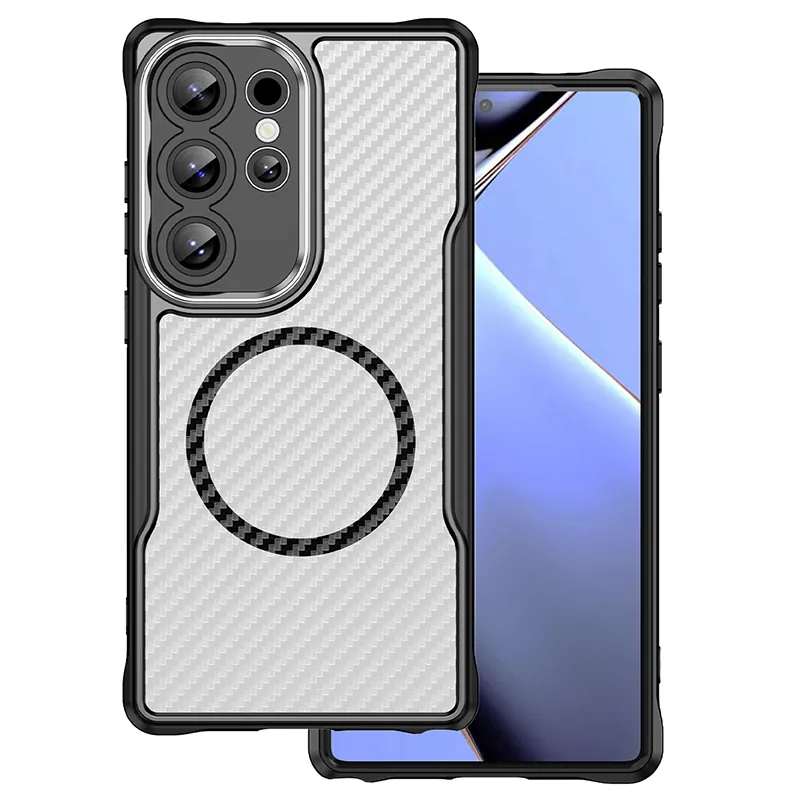 Husa Protectie Carbon Defender MAG Samsung S25 Ultra - Negru