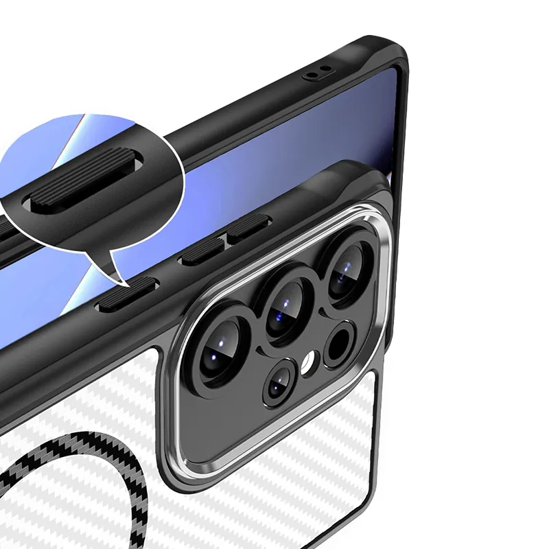 Husa Telefon Carbon MAG Safe pentru Samsung S24 Ultra - Negru