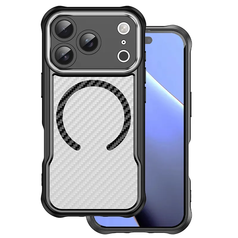 Husa Protectie Carbon Defender MAG Iphone 17 Pro Max 6.9" - Negru