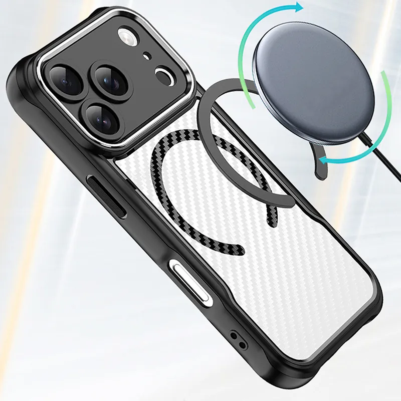 Husa Protectie Carbon Defender MAG Iphone 17 Pro Max 6.9" - Negru