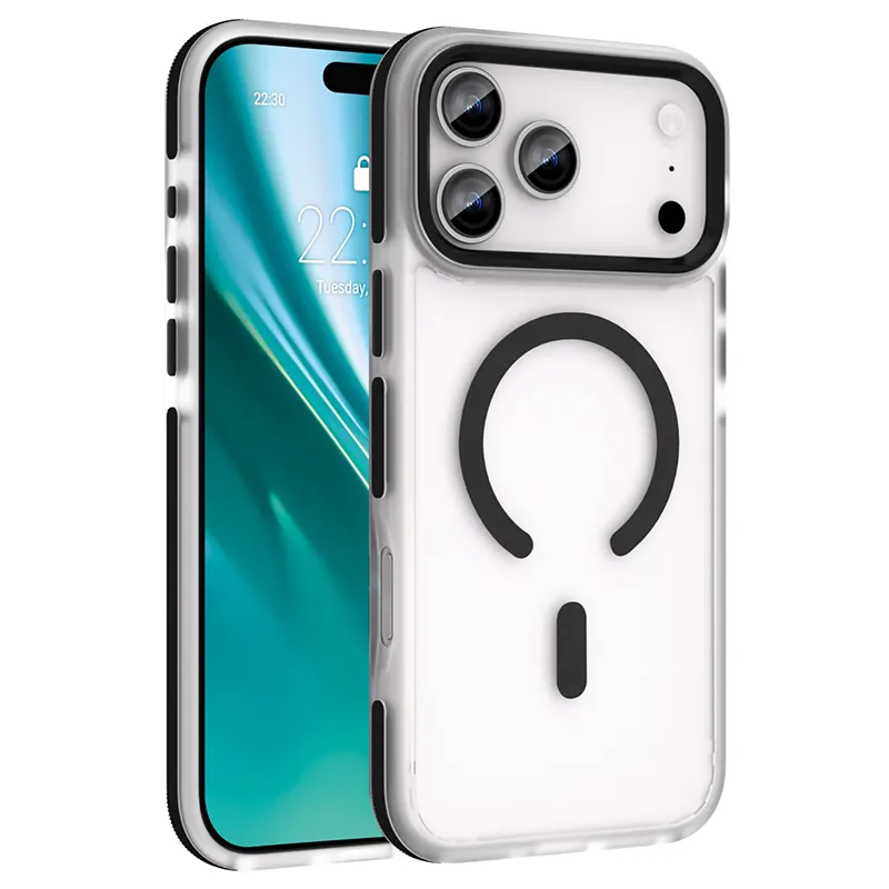 Husa Protectie MAG Case Iphone 17 Pro Max - Transparent/Negru