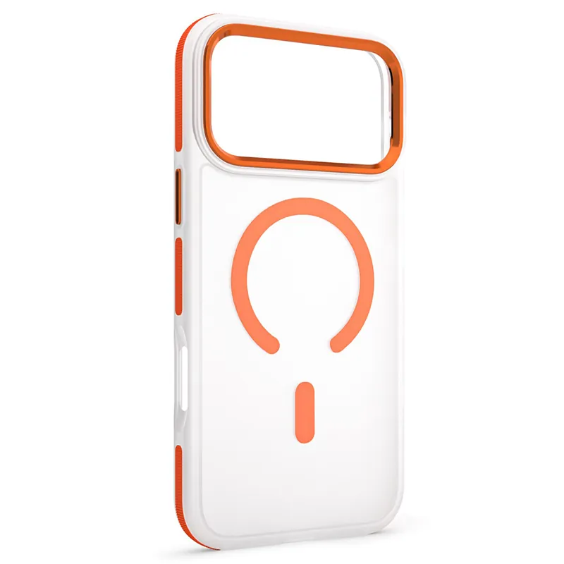 Husa Protectie MAG Case Iphone 17 Pro Max - Transparent/Portocaliu