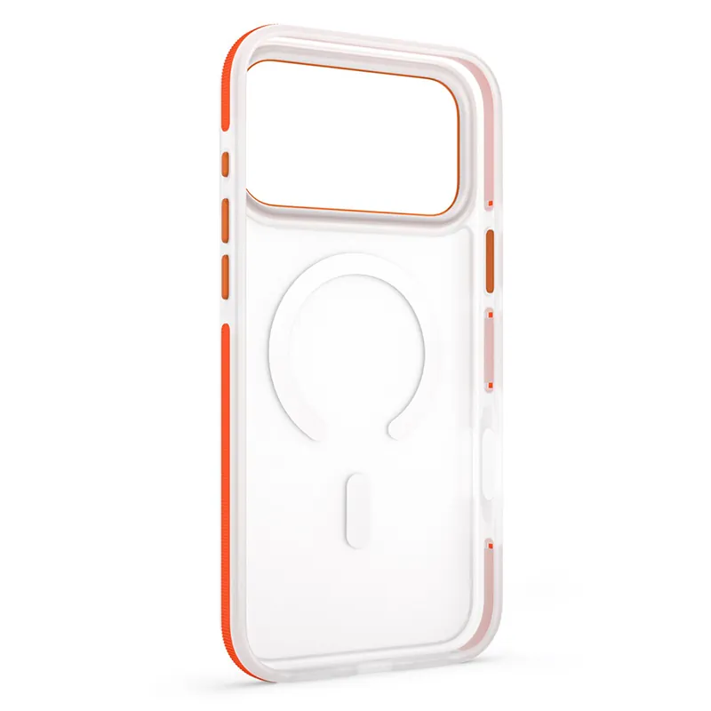 Husa Protectie MAG Case Iphone 17 Pro Max - Transparent/Portocaliu