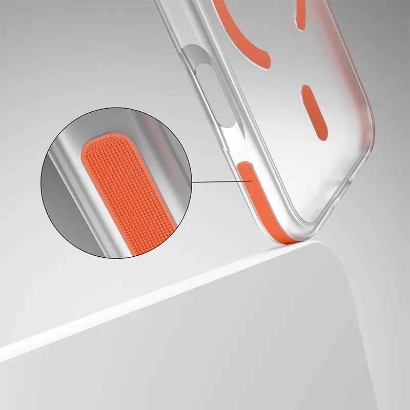 Husa Protectie MAG Case Iphone 17 Pro Max - Transparent/Portocaliu