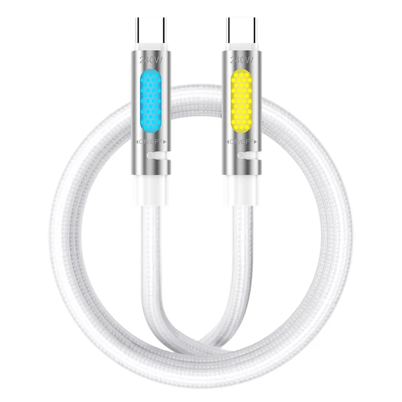 Cablu USB-C - USB - C 1.2M 240W cu RGB si Aromatherapy - Alb
