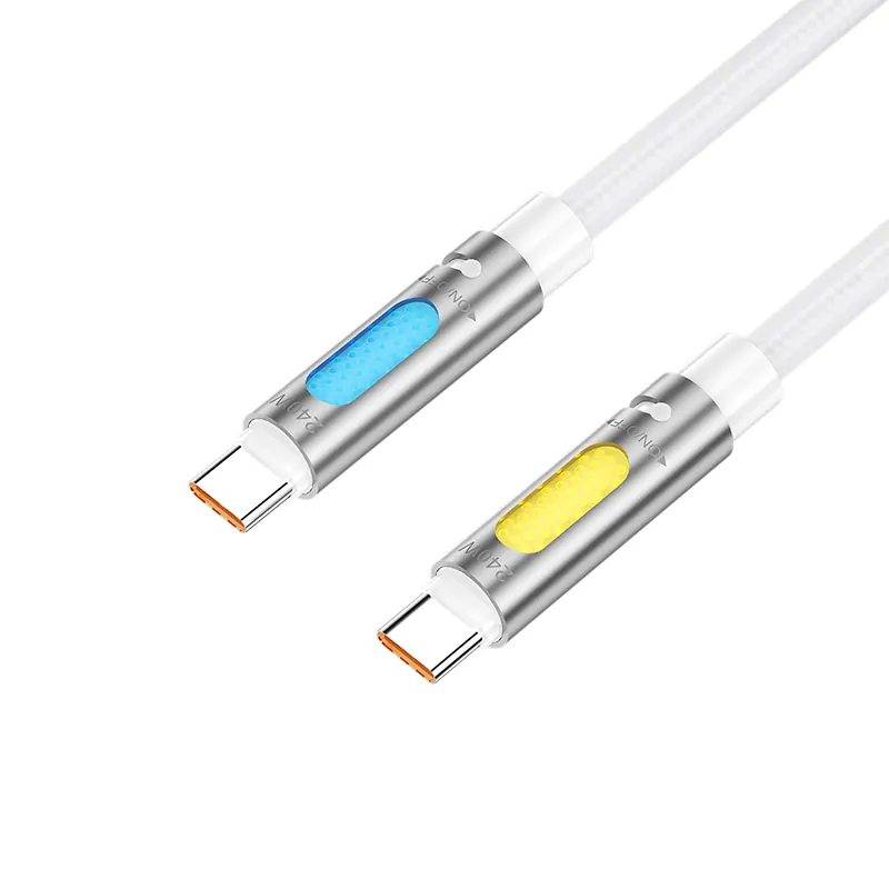 Cablu USB-C - USB - C 1.2M 240W cu RGB si Aromatherapy - Alb