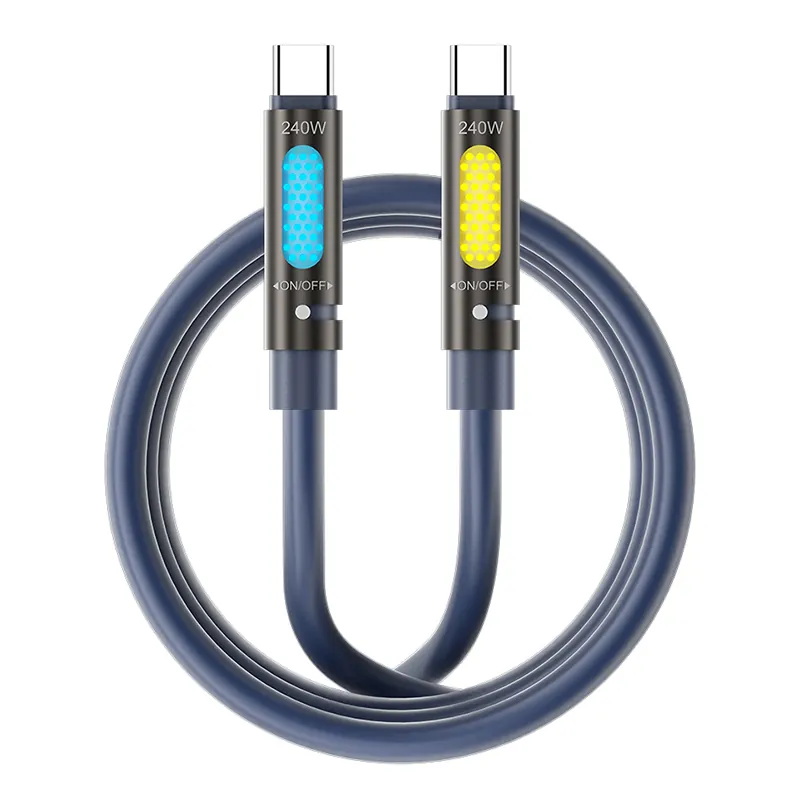 Cablu USB-C - USB - C 1.2M 240W cu RGB si Aromatherapy - Negru
