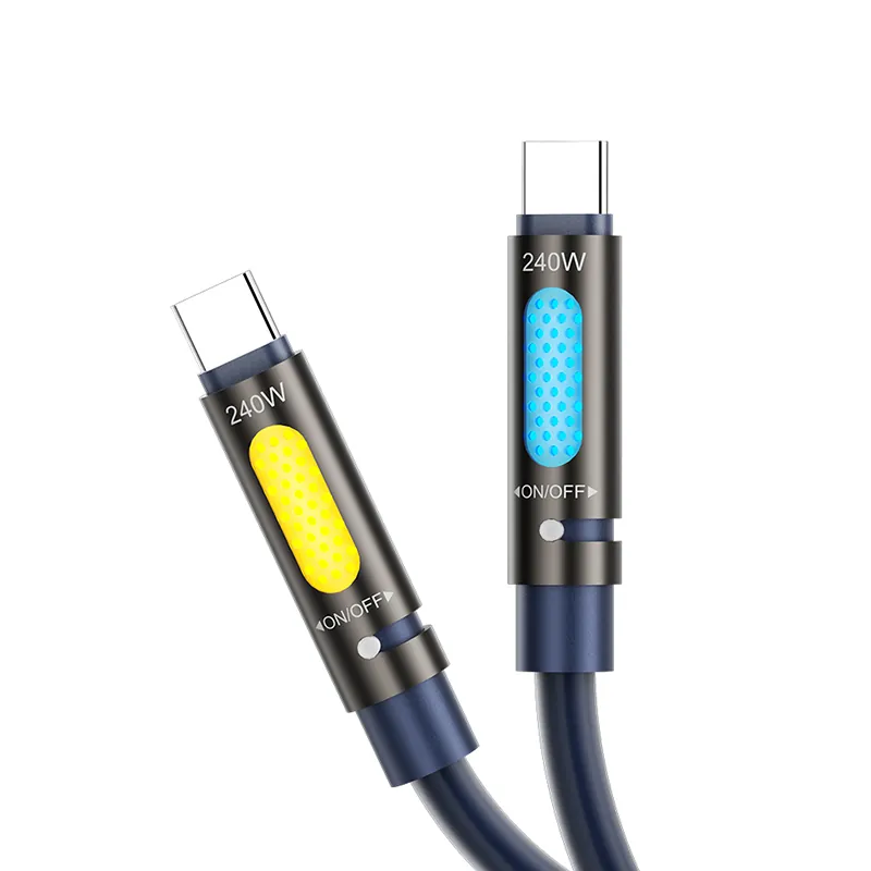 Cablu USB-C - USB - C 1.2M 240W cu RGB si Aromatherapy - Negru