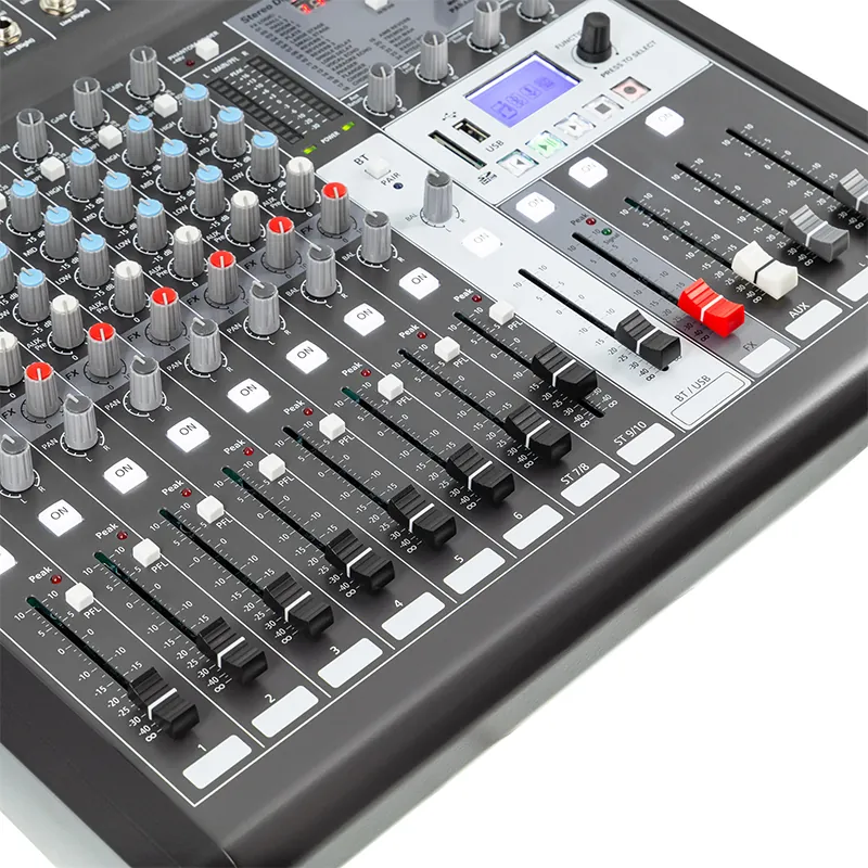Mixer Digital 10 Canale 48V BT/USB/SD