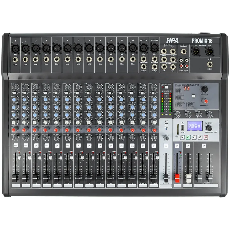 Mixer Digital 16 Canale 48V BT/USB/SD