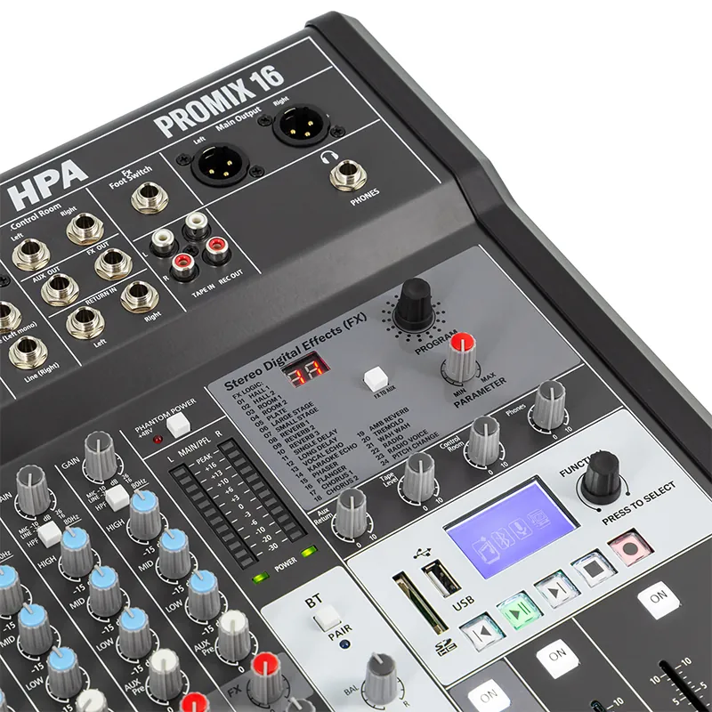 Mixer Digital 16 Canale 48V BT/USB/SD
