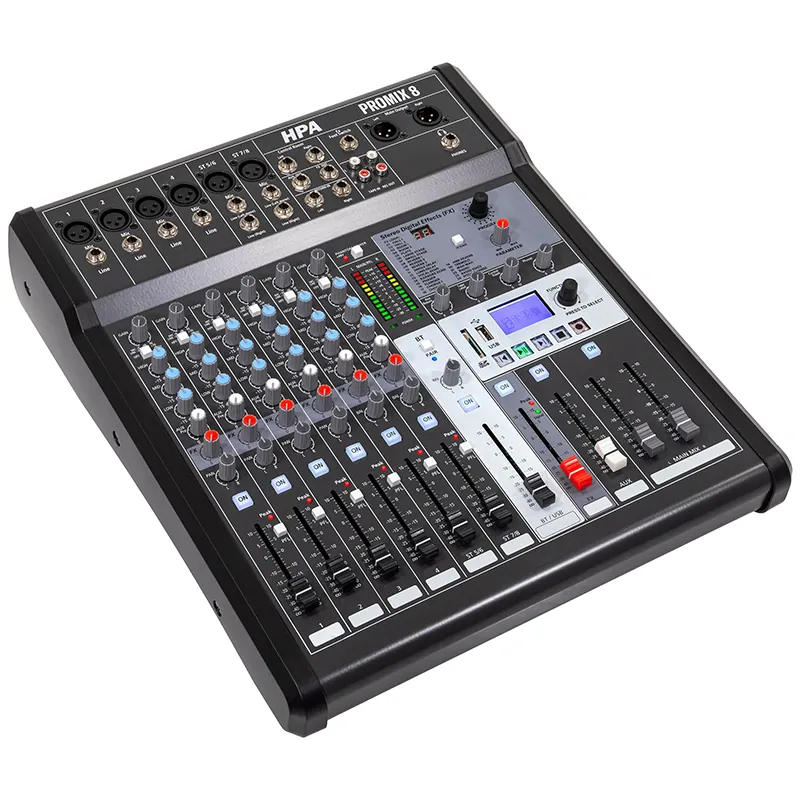 Mixer Digital 8 Canale 48V BT/USB/SD