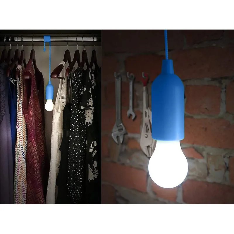 Lampa LED Retro cu Baterii - Albastru