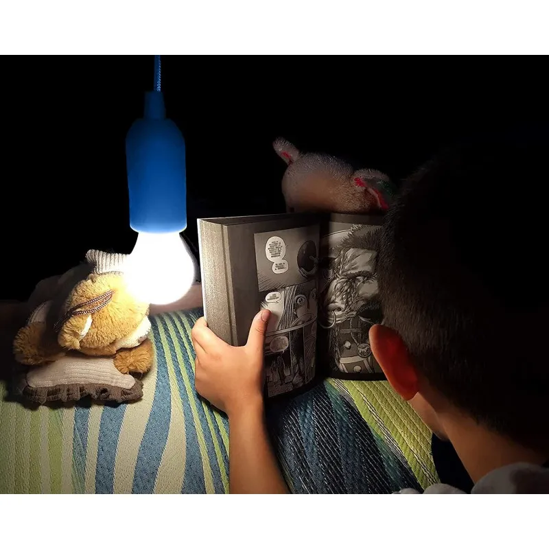Lampa LED Retro cu Baterii - Albastru