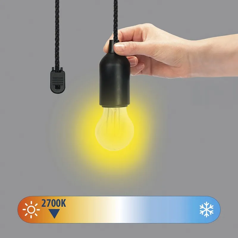 Lampa LED Retro cu Filament cu Baterii - Negru