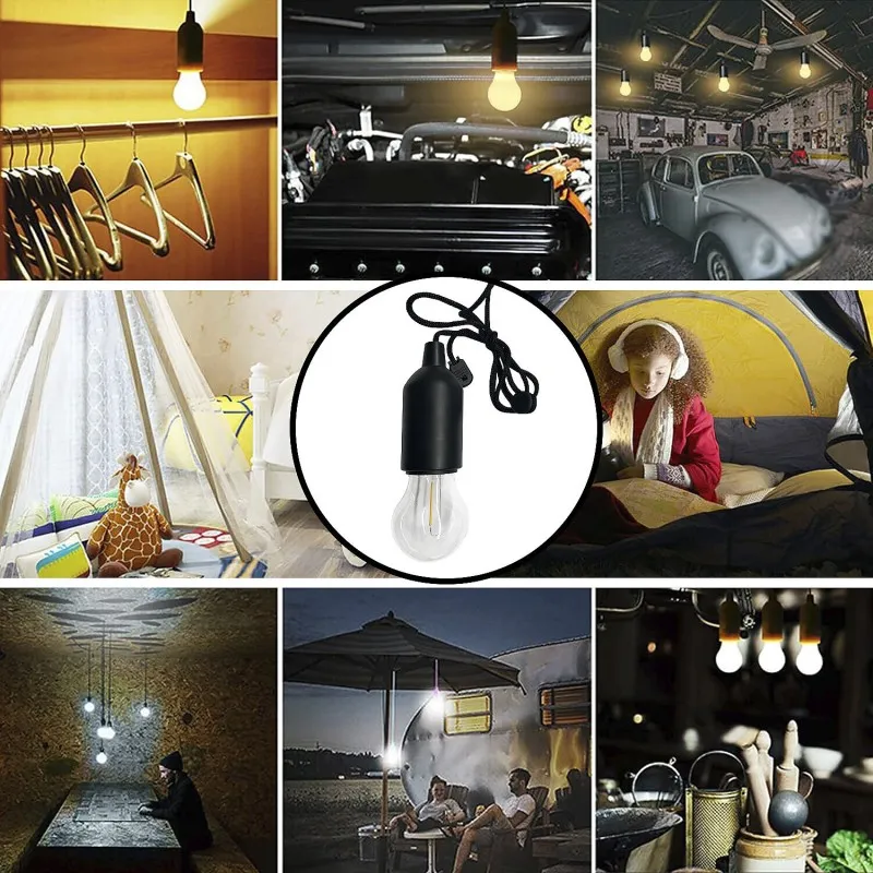 Lampa LED Retro cu Filament cu Baterii - Negru