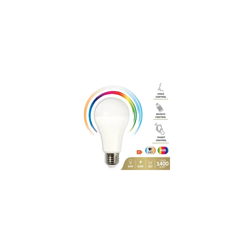 Bec LED E27 A65 RGB Cct Smart Wi-Fi 14W