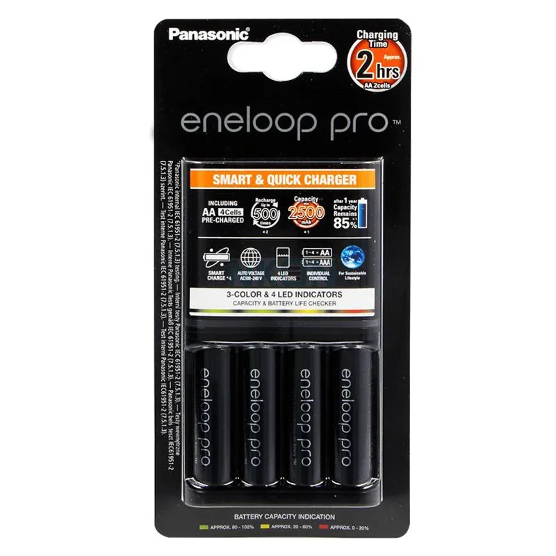 Charger 4 Accu AA 2500MAH Panasonic Eneloop Pro