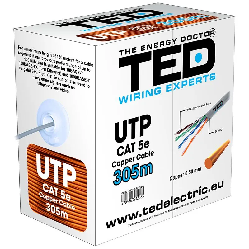 Cablu UTP Cat 5 Cupru 0.5MM 305M Ted Electric