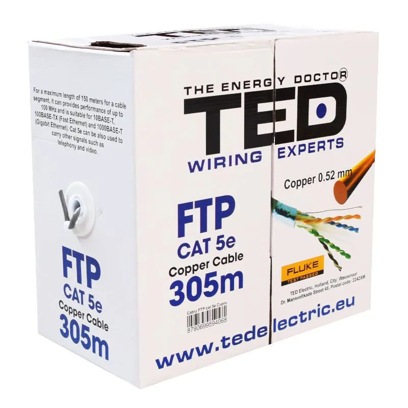 Cablu FTP Cat 5E Cupru 0.52MM 305M Ted Electric