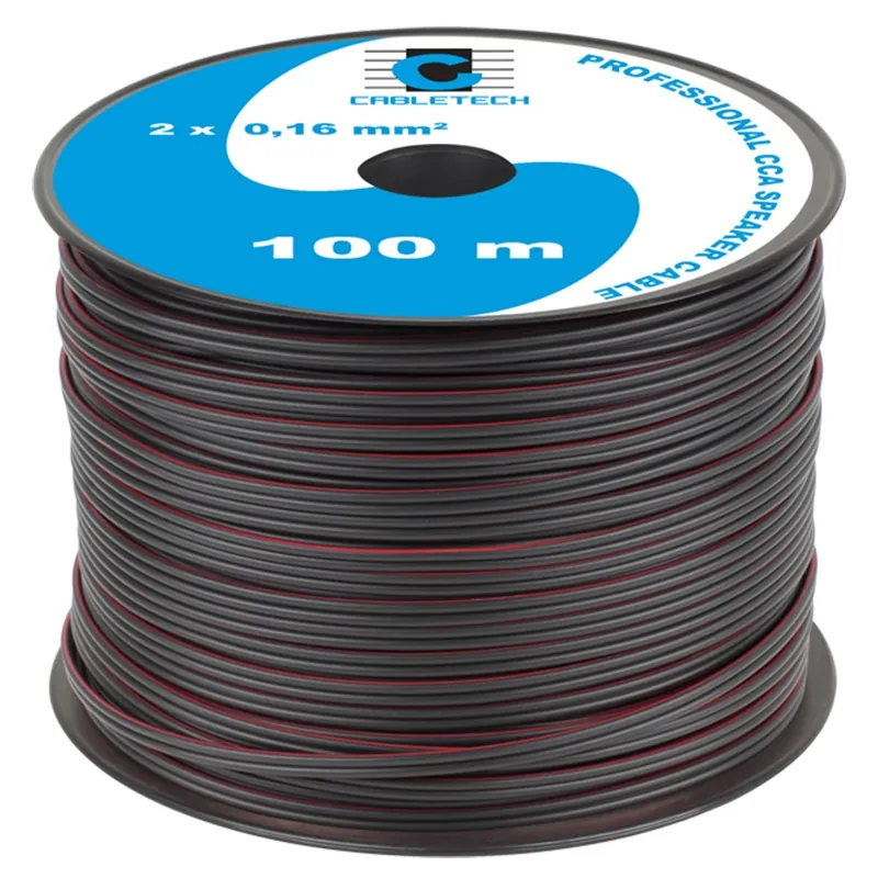 Cablu Difuzor CCA 2X0.16MM Negru 100M