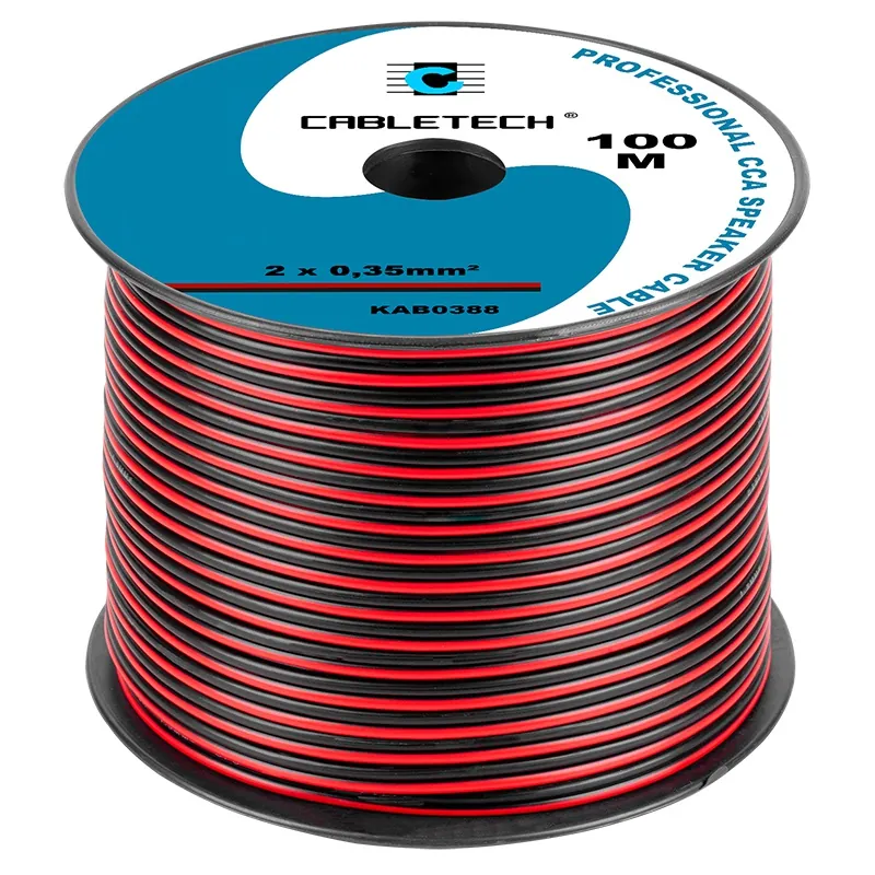 Cablu Difuzor CCA 2X0.35MM Rosu/Negru 100M