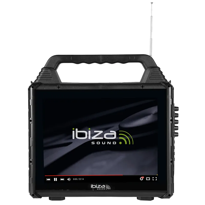 Set Portabil Karaoke cu Ecran Incorporat 14.1" si 2 Mic Wireless
